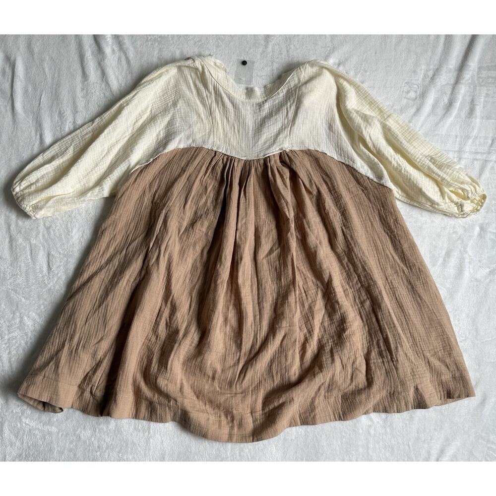 Magnolia Boutique Chic Babydoll Cream Color Block Tunic Dress Size Medium - Picture 12 of 16